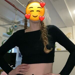 Topshop black ribbed crop top